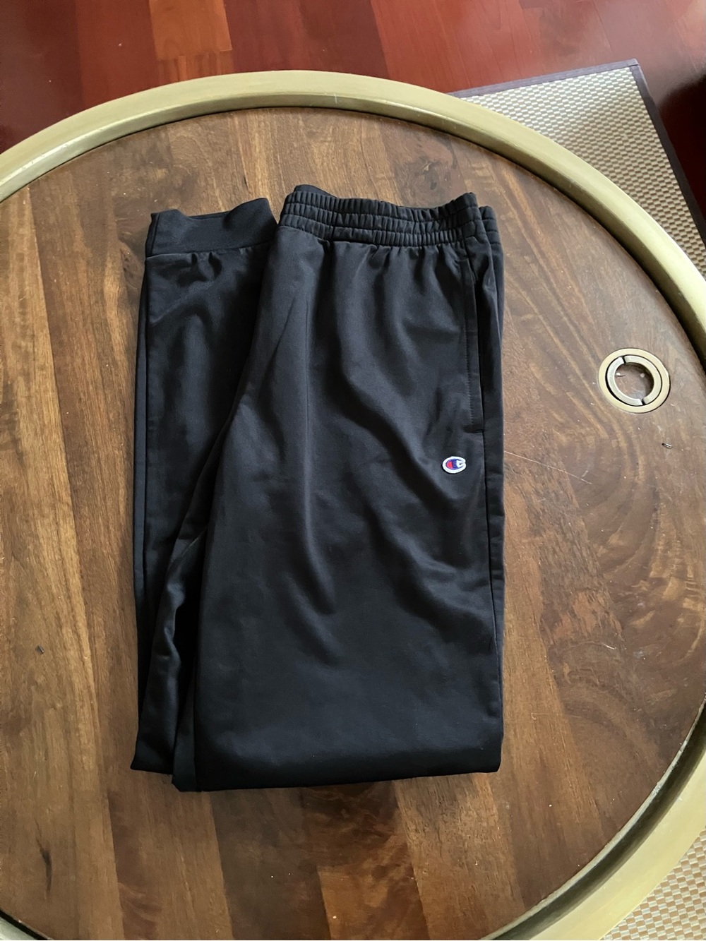 Champion Boys Black Sweatpants Pants Leg SpellOut Sz 14-16